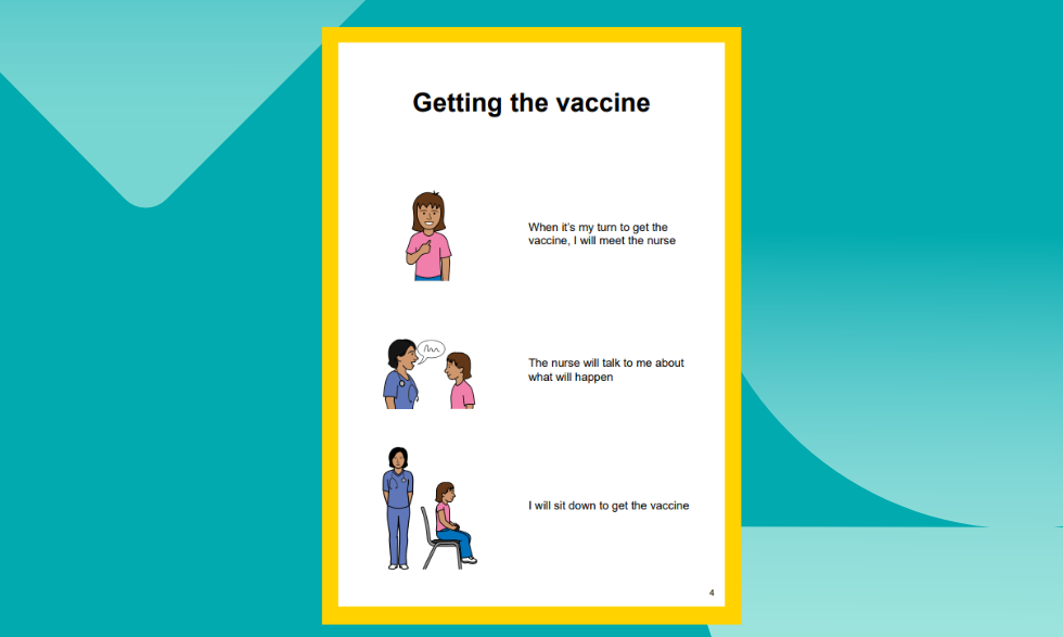 IMAGE DESCRIPTION: A preview of the social Story for talking about the HPV vaccine- you can also access this document online at https://www.hpvvaccine.org.au/