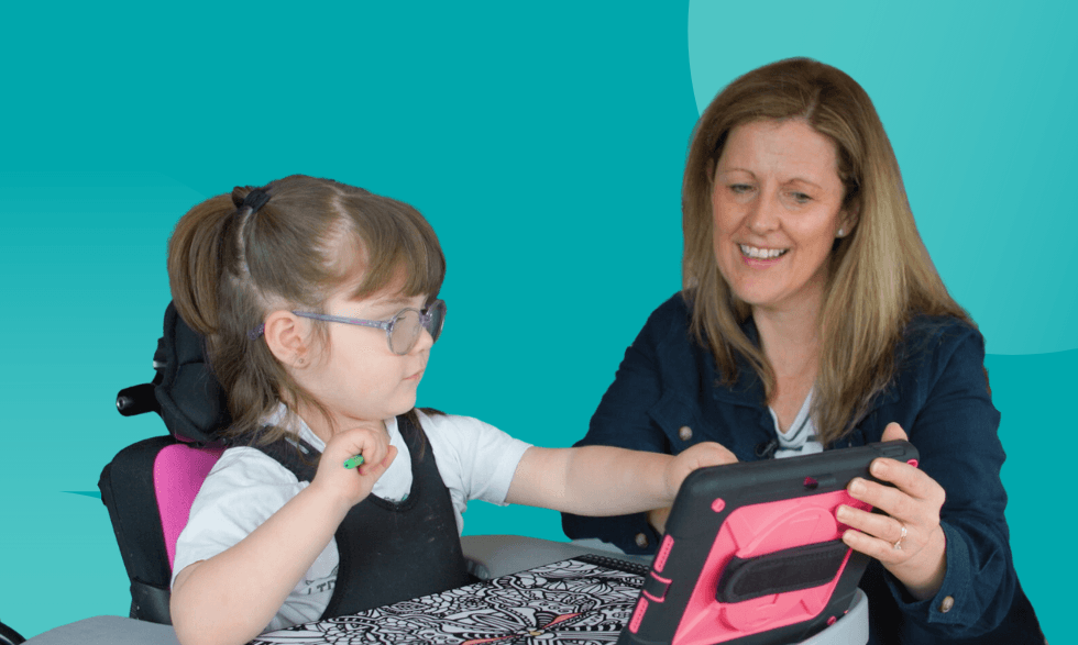 IMAGE: A young client working with a Speech Therapist