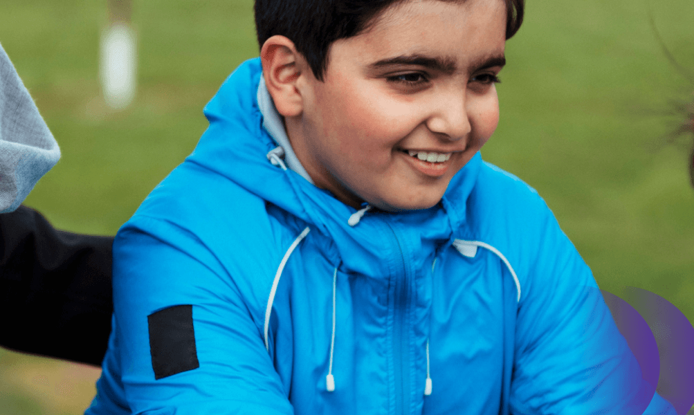 Image: A young boy in the park